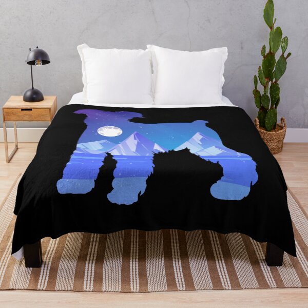 Item preview, miniature schnauzer Dog Silhouette Moon Nature Gift designed and sold by alaechamlal.