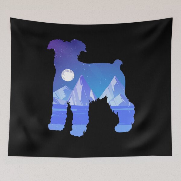 Item preview, miniature schnauzer Dog Silhouette Moon Nature Gift designed and sold by alaechamlal.