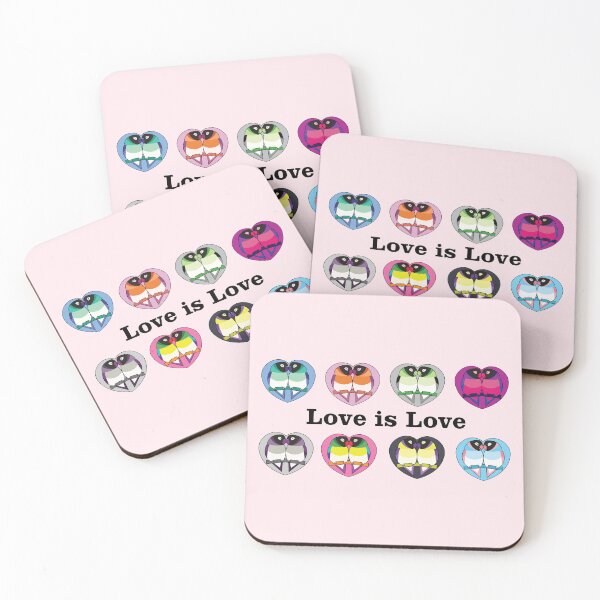 Item preview, Love is Love Lovebirds (light pink) designed and sold by nolessjess.