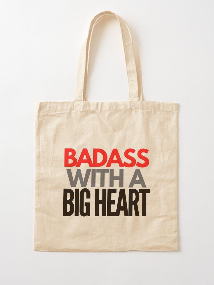 Badass With A Big Heart Small Canvas Zipper Bag 