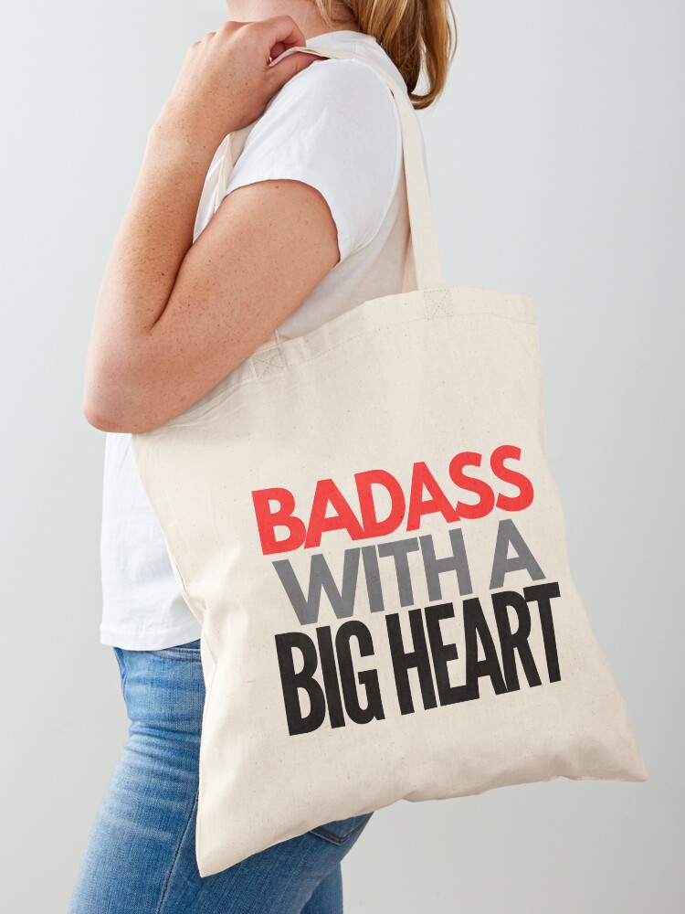Badass With A Big Heart Small Canvas Zipper Bag 