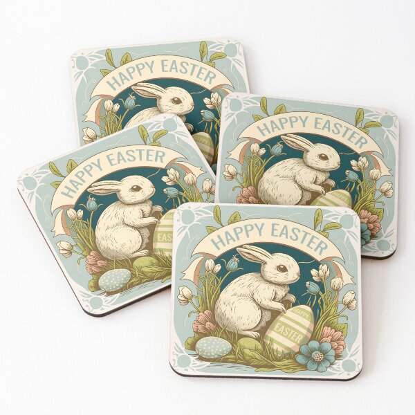 Item preview, Vintage Easter Bunny Funny Floral Egg Hunting Rabbit Happy Easter designed and sold by SecretDicer.