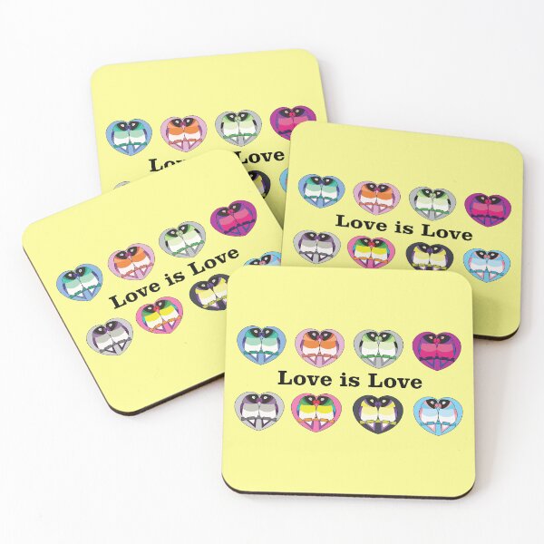 Item preview, Love is Love Lovebirds (yellow) designed and sold by nolessjess.