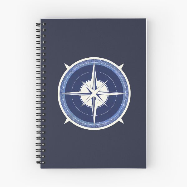 Item preview, Modern nautical compass drawing ~ White and navy blue on black designed and sold by oceanys.