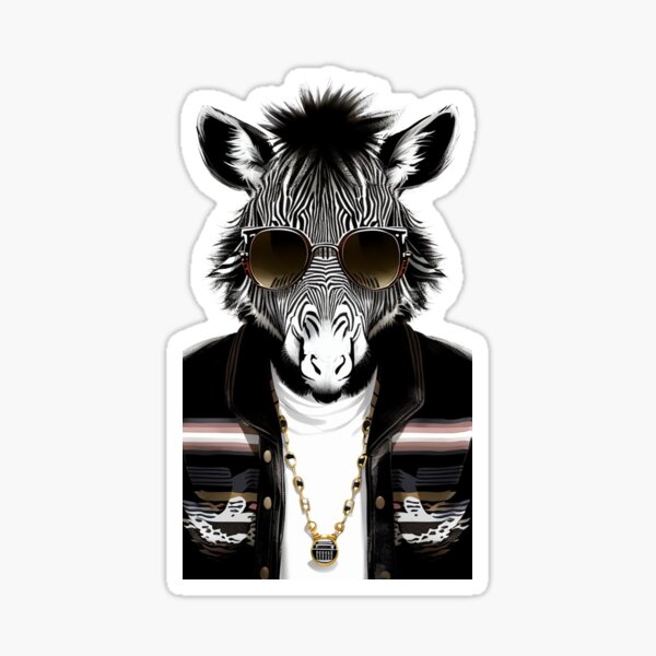 Item preview, Hipster Zebra V2 designed and sold by HipsterAnimals.