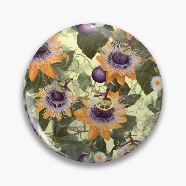 Item preview, PURPLE PASSION FRUIT AND PASSION FRUIT FLOWER VINE PATTERN designed and sold by BoriGrafico.