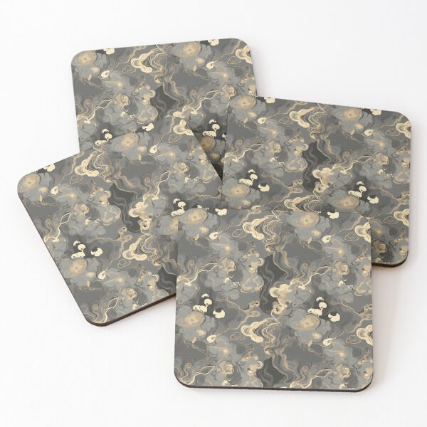 Item preview, Gray Monochrome Swirling Floral Pattern designed and sold by Expressive Vision.