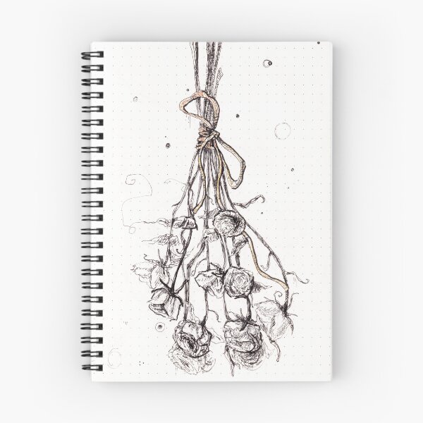 Item preview, Simple black and gold dried rose flower sketch designed and sold by Emiphira.