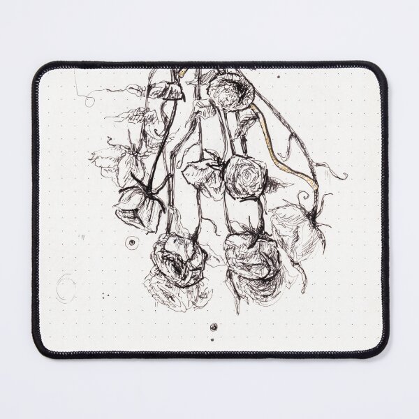 Item preview, Simple black and gold dried rose flower sketch designed and sold by Emiphira.
