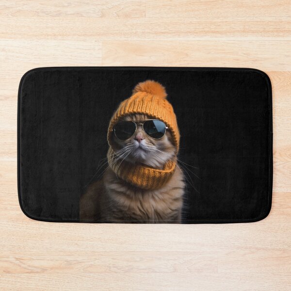 Item preview, Cool Cat Wearing Black Sunglasses And A Beanie – Perfect Birthday Gift For Cat Lover designed and sold by MadeByRobots.