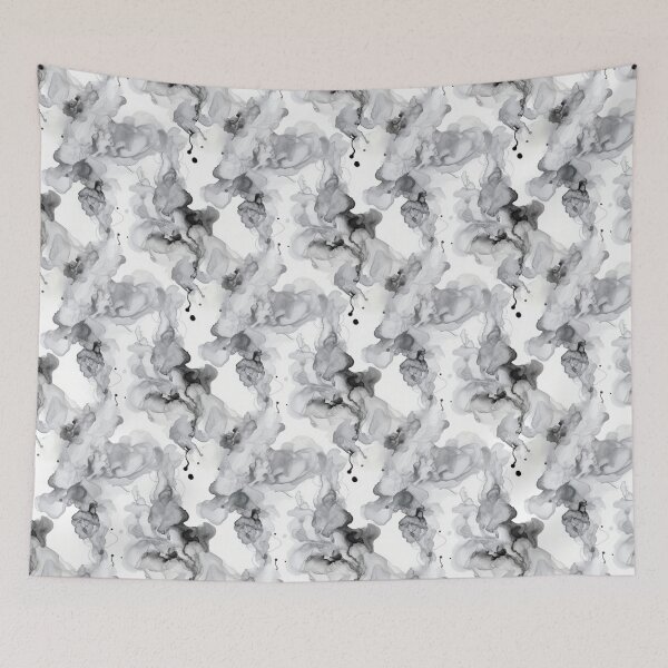 Item preview, Gray Monochrome Swirling Floral Pattern designed and sold by Expressive Vision.