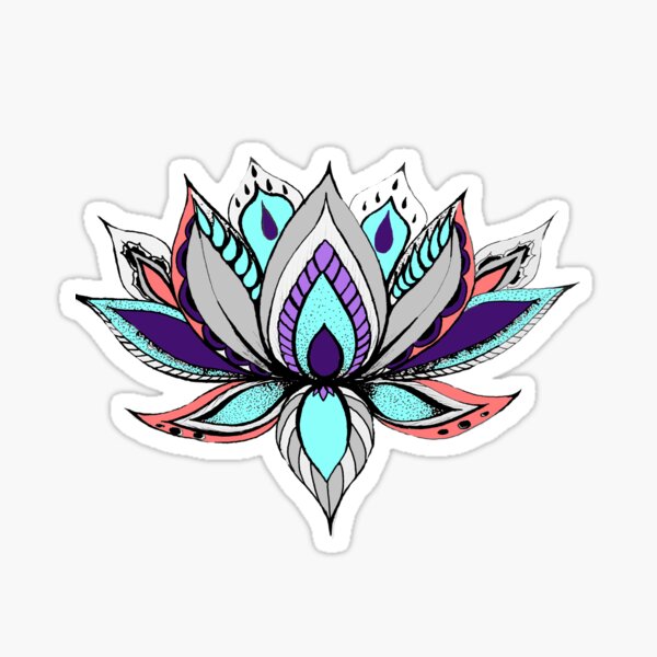 Download Blue Lotus Flower Stickers Redbubble