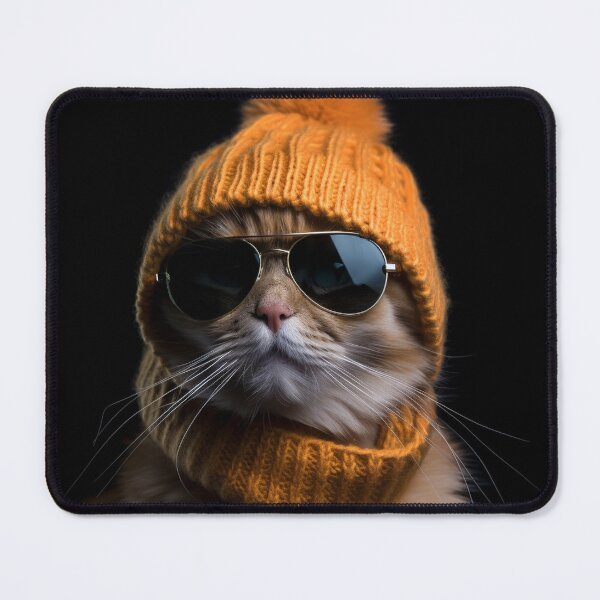 Item preview, Cool Cat Wearing Black Sunglasses And A Beanie – Perfect Birthday Gift For Cat Lover designed and sold by MadeByRobots.