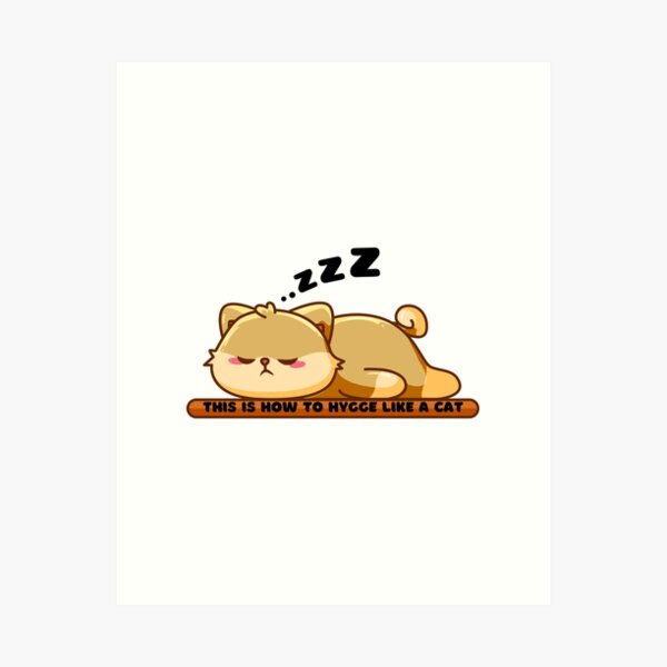 Item preview, How to Hygge like a Cat Funny Sleeping Cat designed and sold by CreationExpress.