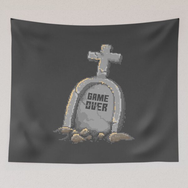 Item preview, 8-bit Game Over Headstone designed and sold by depresident.