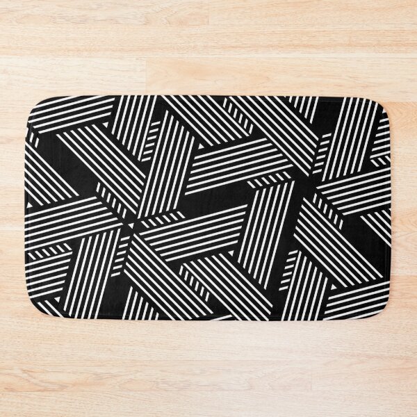 Item preview, Sophisticated Geometric White Lines on Black Pattern Abstract Art designed and sold by subjectivityxx.