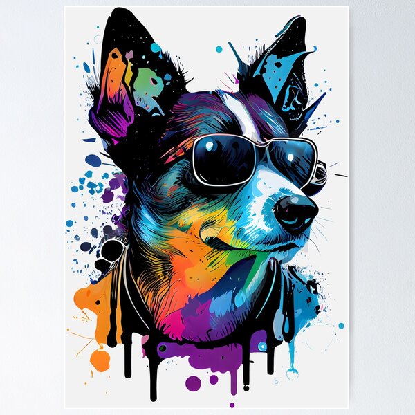 Item preview, Colorful cool Siberian Husky dog with sunglasses design 2 designed and sold by MLArtifex.