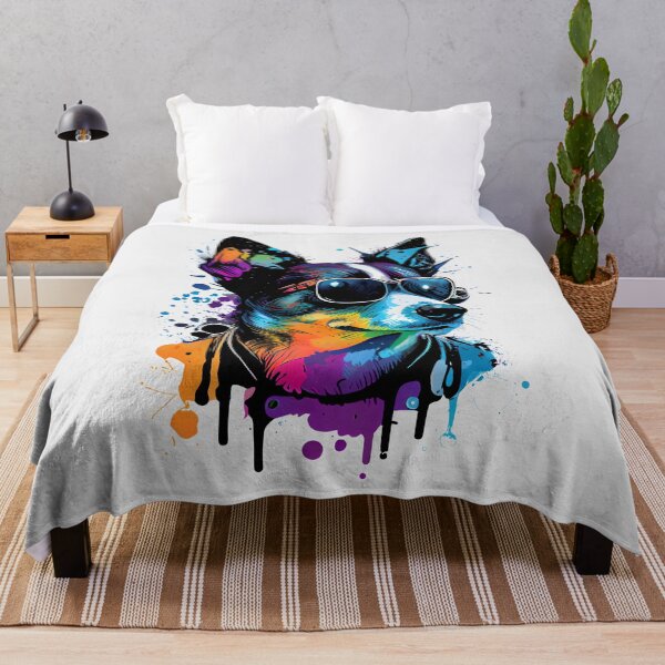 Item preview, Colorful cool Siberian Husky dog with sunglasses design 2 designed and sold by MLArtifex.