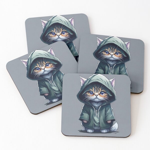 Item preview, Cat miaw- A cute little cat wearing a cap and looking pitiful is waiting for you to take it home. designed and sold by SurrealAnimals.