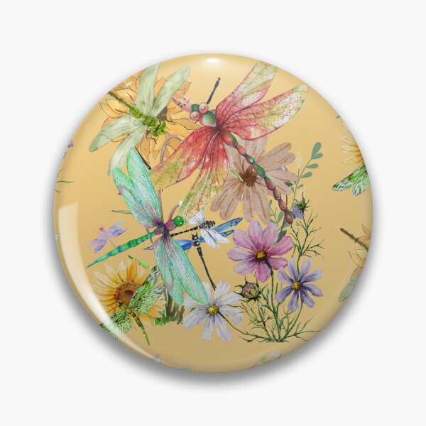 Item preview, Dragonflies & Flowers Watercolor Colorful Nature Design designed and sold by EarthArtDesigns.
