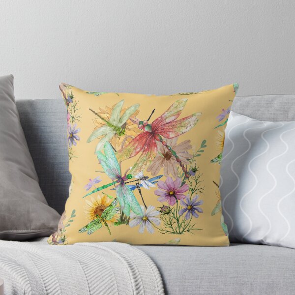 Item preview, Dragonflies & Flowers Watercolor Colorful Nature Design designed and sold by EarthArtDesigns.