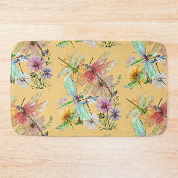 Item preview, Dragonflies & Flowers Watercolor Colorful Nature Design designed and sold by EarthArtDesigns.
