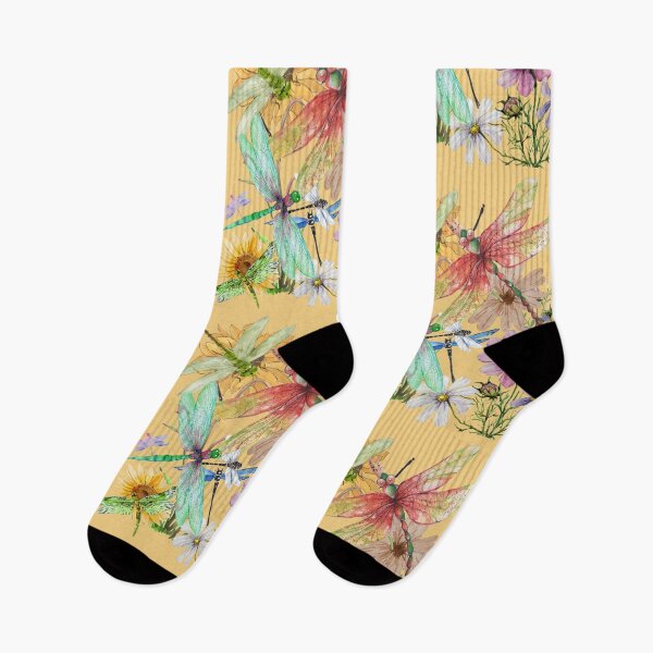 Item preview, Dragonflies & Flowers Watercolor Colorful Nature Design designed and sold by EarthArtDesigns.