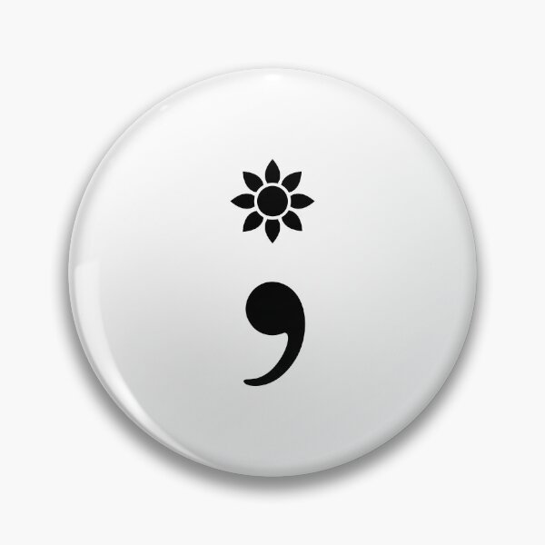Item preview, Semi-colon / Semicolon with Flower (Black) designed and sold by STUDIO-72.
