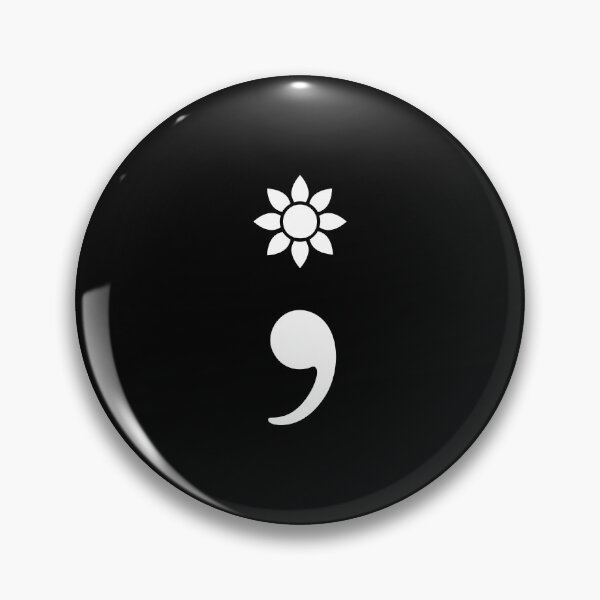 Item preview, Semi-colon / Semicolon with Flower (White) designed and sold by STUDIO-72.