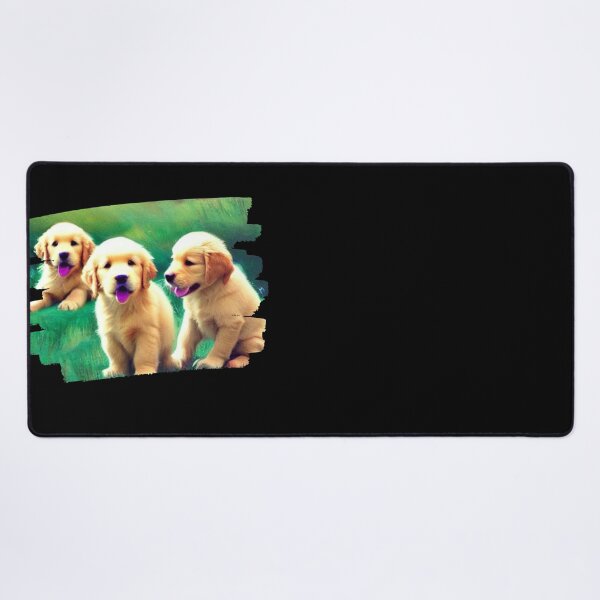 Item preview, Golden Trio - A Masterpiece of Three Loyal Retriever Friends Created by AI - brushstroke frame designed and sold by Mechanical-Artt.