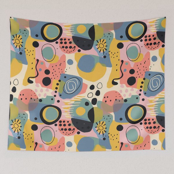 Aperçu de l'œuvre Cercles abstraits aux couleurs pastel créée et vendue par randrdesign.