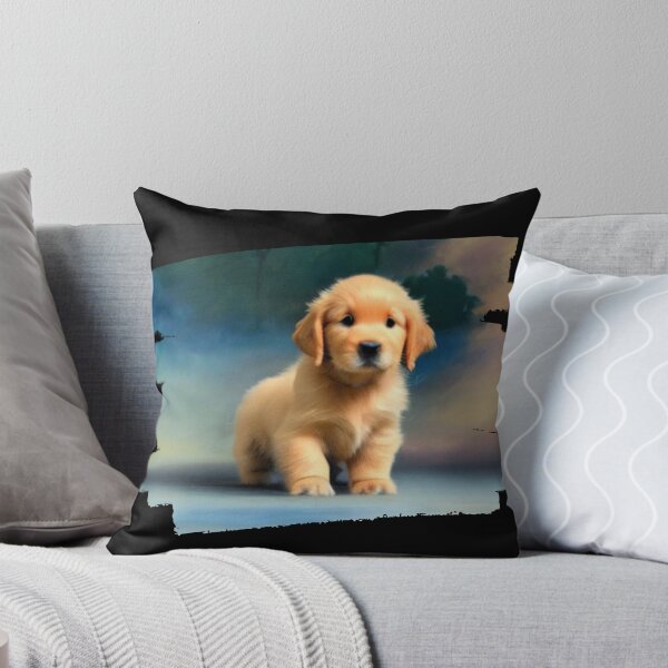 Item preview, Elegant and Playful - A Golden Retriever Portrait with a Watercolor Twist - brushstroke frame designed and sold by Mechanical-Artt.