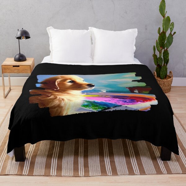 Item preview, A Loyal Friend in Watercolor - Beautiful Golden Retriever Art Generated by AI - brushstroke frame designed and sold by Mechanical-Artt.
