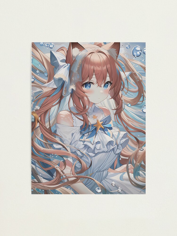 Cute Anime Girl Soft Aesthetic Photographic Print for Sale by  Merch-For-All