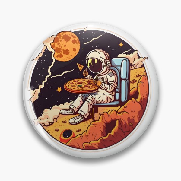 Item preview, Cute Cartoon Astronaut On The Planet Eating Pizza designed and sold by ekachar.