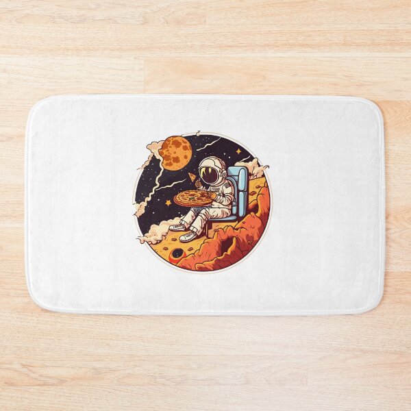 Item preview, Cute Cartoon Astronaut On The Planet Eating Pizza designed and sold by ekachar.