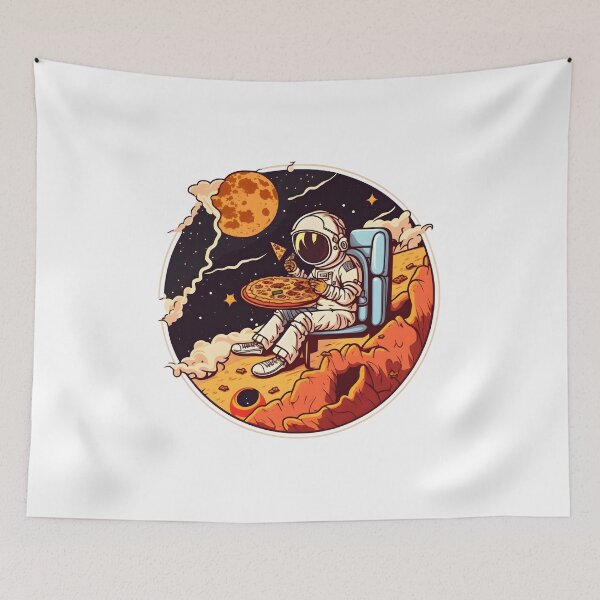 Item preview, Cute Cartoon Astronaut On The Planet Eating Pizza designed and sold by ekachar.