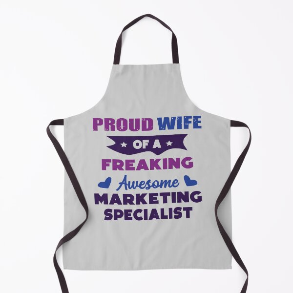 Item preview, Proud wife of a freaking awesome marketing specialist, dark text, vintage, funny marketing specialist job ,marketing specialist humor, marketing specialist joke,meme, designed and sold by SGS-.