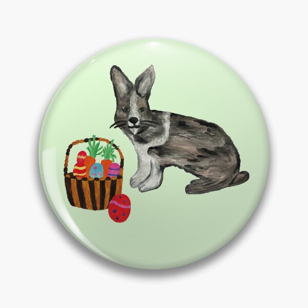 Item preview, Easter Bunny with Basket and Eggs Green Painting designed and sold by Anke Wonder.