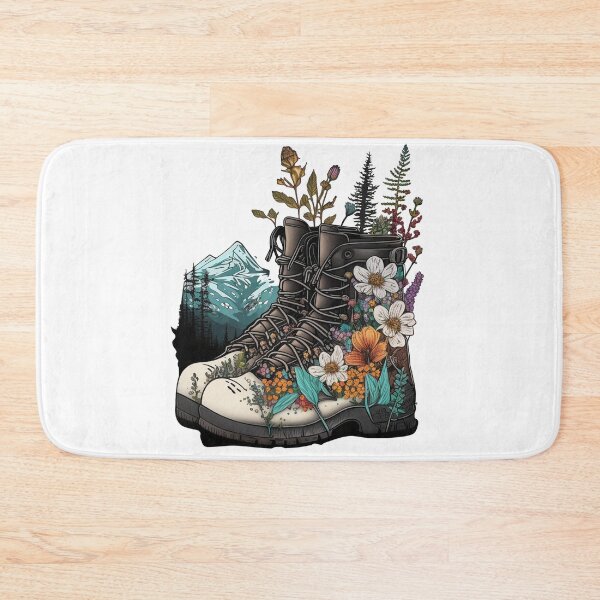 Aperçu de l'œuvre Bottes de randonnée Wildflower : un design élégant et un cadeau parfait pour les aventuriers créée et vendue par Odinalaadin.