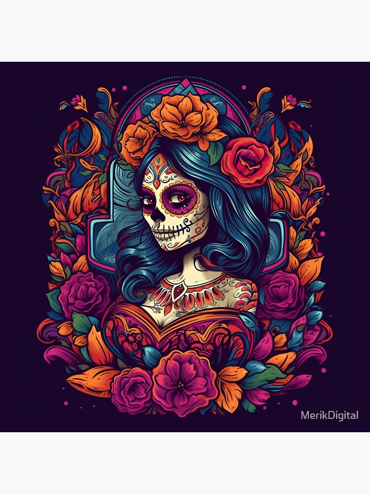 Copy of Day of the Dead girl design inspired by La Catrina Art Board Print