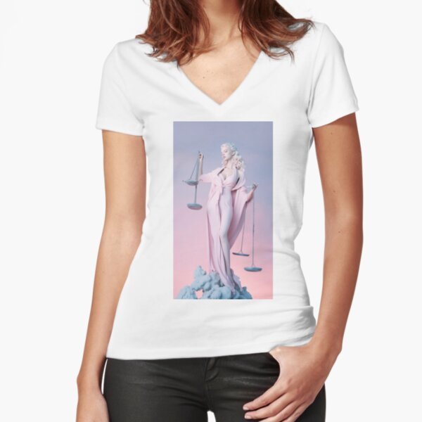 Woman Justice for All Fitted V-Neck T-Shirt