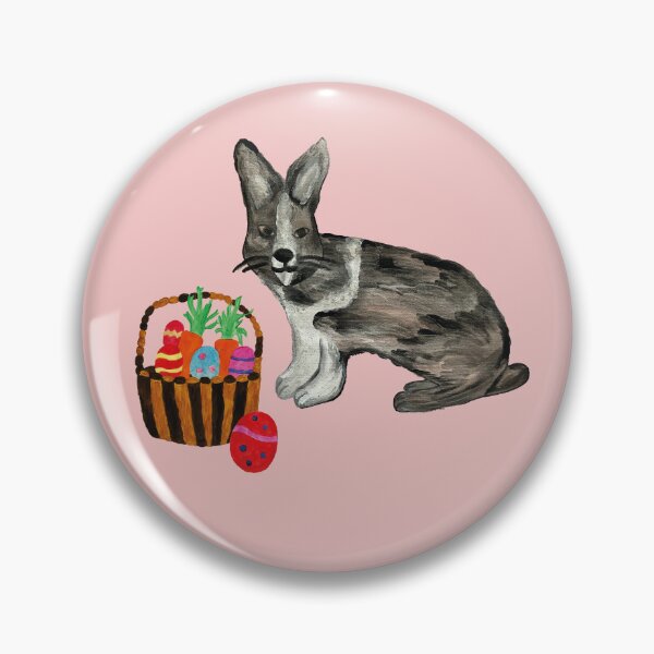 Item preview, Easter Bunny with Basket and Eggs Pink Painting designed and sold by Anke Wonder.