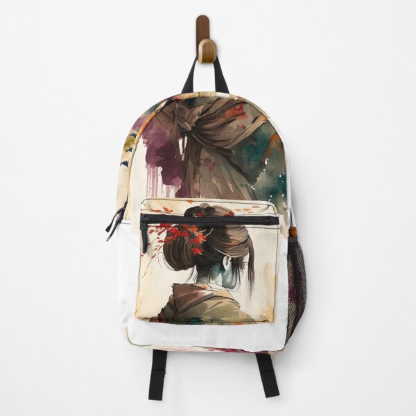 Item preview, Geisha and Pagoda - Beautiful Japanese Watercolor Landscape designed and sold by TeaTime Creatives.