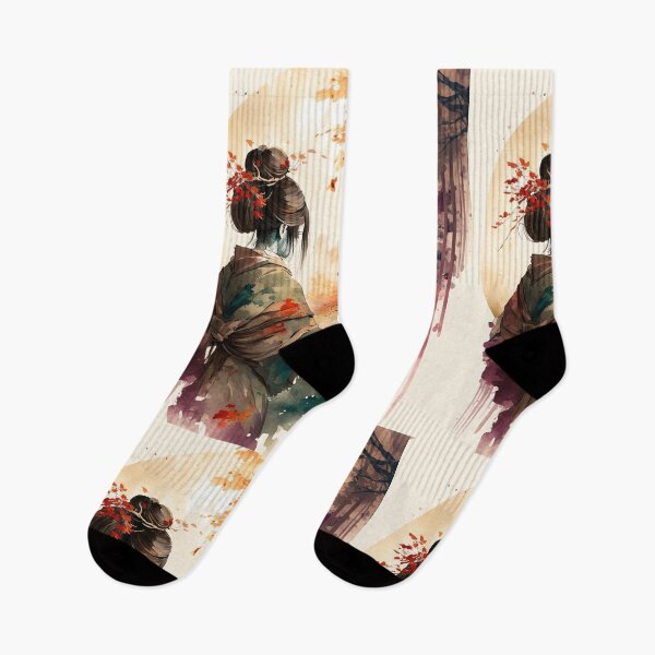 Item preview, Geisha and Pagoda - Beautiful Japanese Watercolor Landscape designed and sold by TeaTime Creatives.