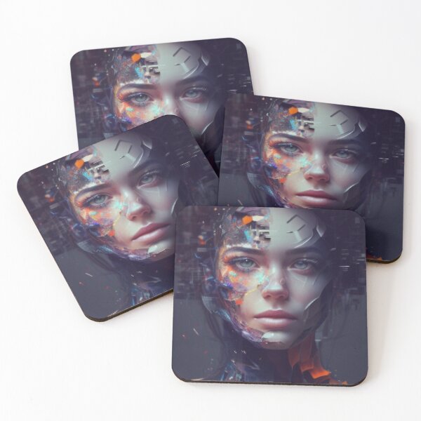 Item preview, Woman portrait cyberpunk style designed and sold by M-Lin.
