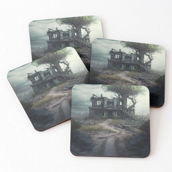 Item preview, Dystopian Abandoned Farmhouse Gloomy Landscape designed and sold by DoctorRot.