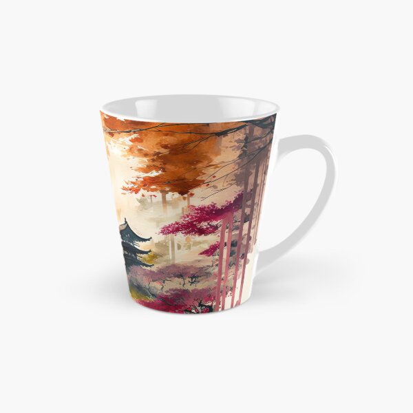 Item preview, Geisha and Pagoda - Beautiful Japanese Watercolor Landscape designed and sold by TeaTime Creatives.