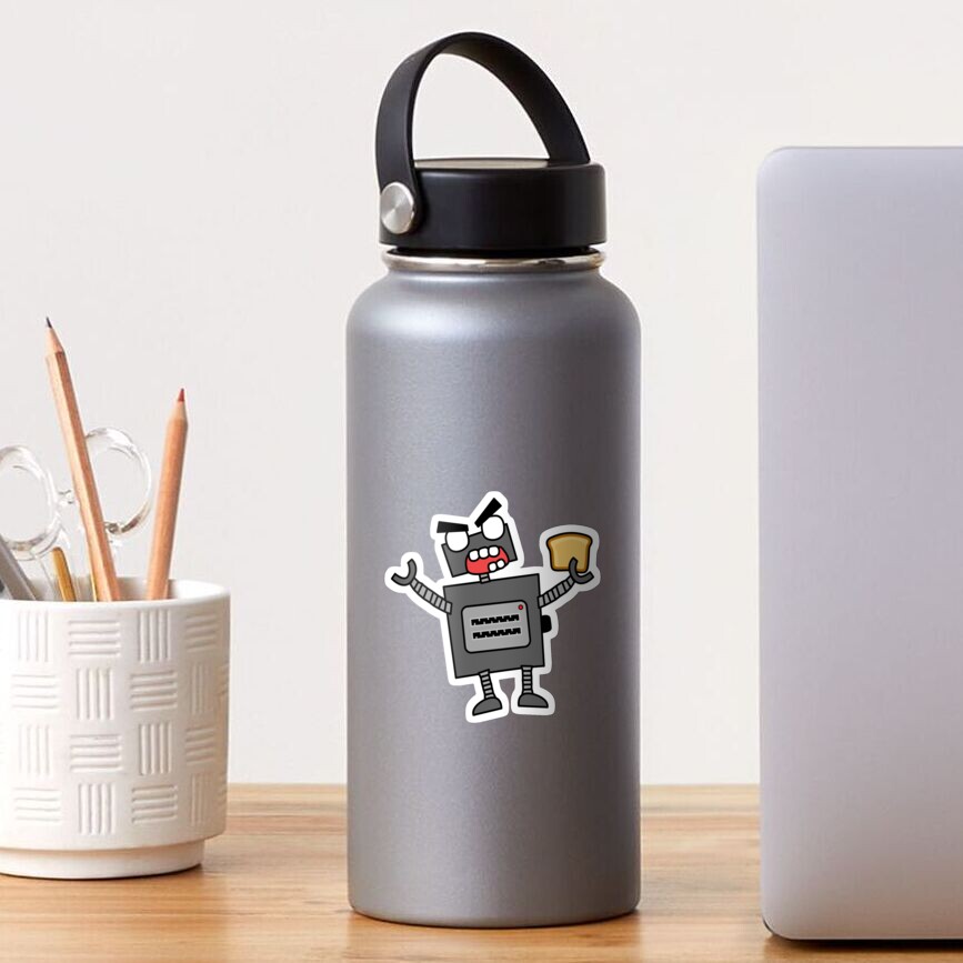 angry zombie robot toaster Sticker