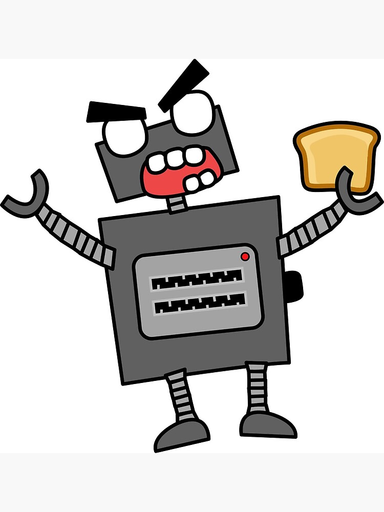 "angry zombie robot toaster" Art Print for Sale by shortstack Redbubble